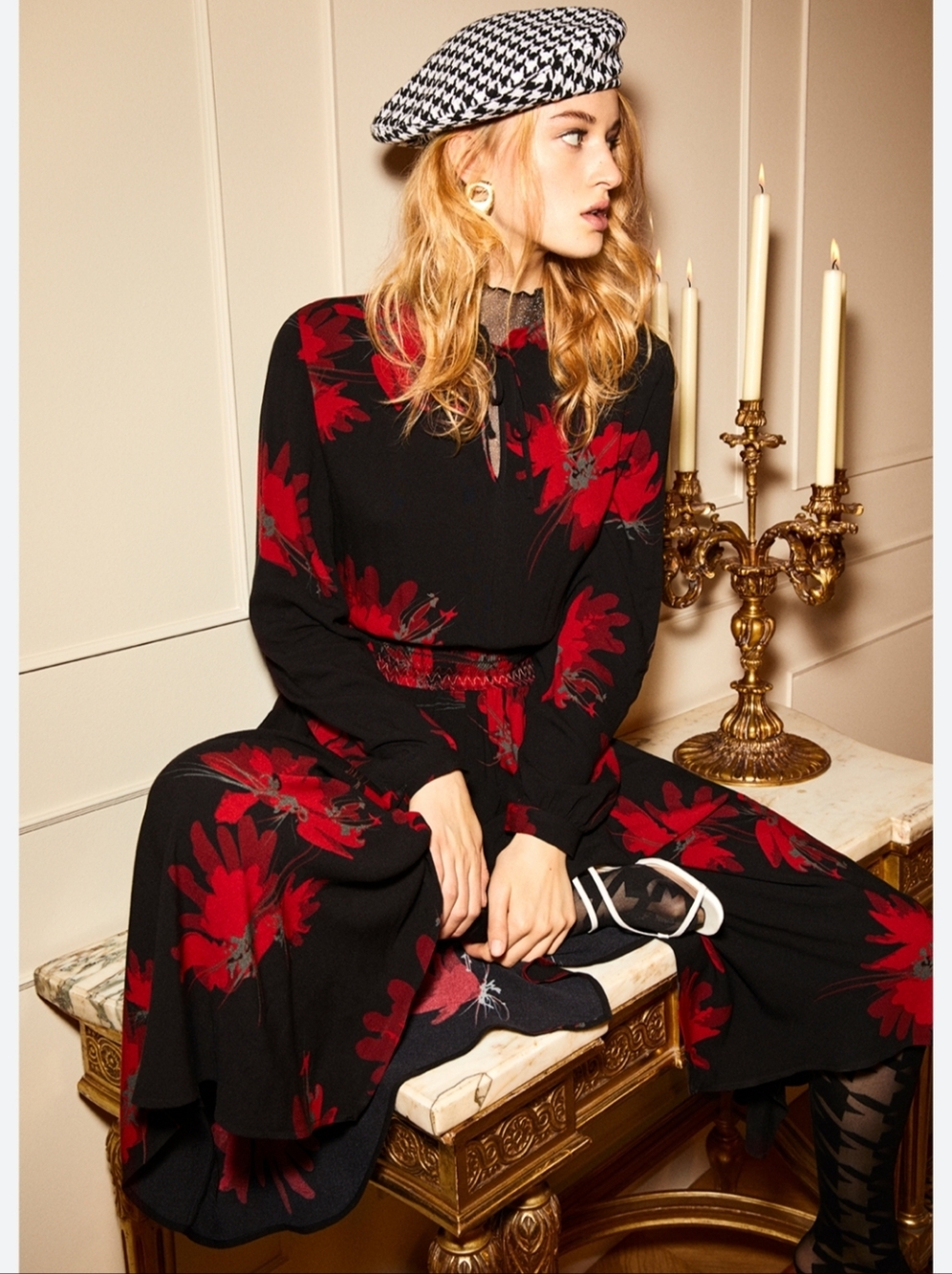 Desigual Assymetric Midi Butterfly Dress Size 12 Black & Red (44 European) - Picture 4 of 16